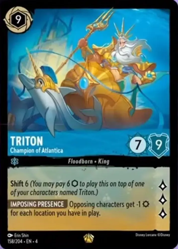 Triton - Champion of Atlantica (Ursula's Return 158/204) Legendary - Near Mint