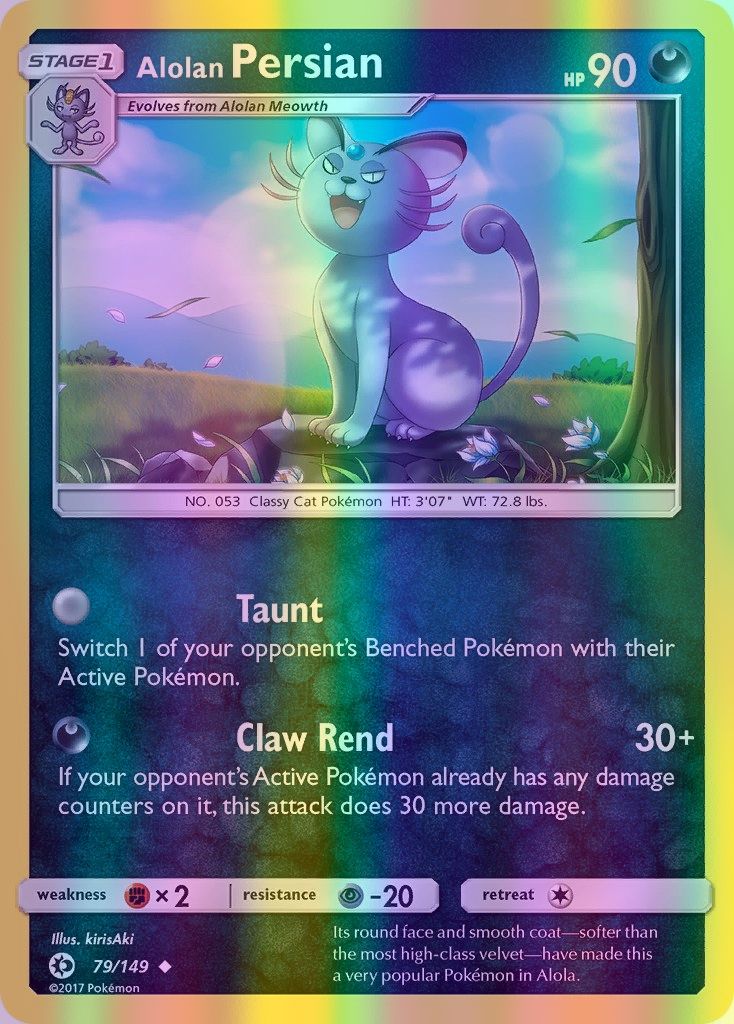 Alolan Persian - 079/149 (SM01) Uncommon - Near Mint Reverse Holofoil