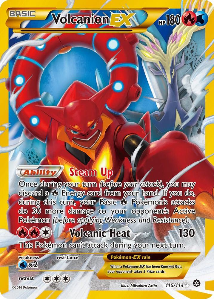 Volcanion EX (Secret) - (115/114) Secret Rare - Light Play Holofoil