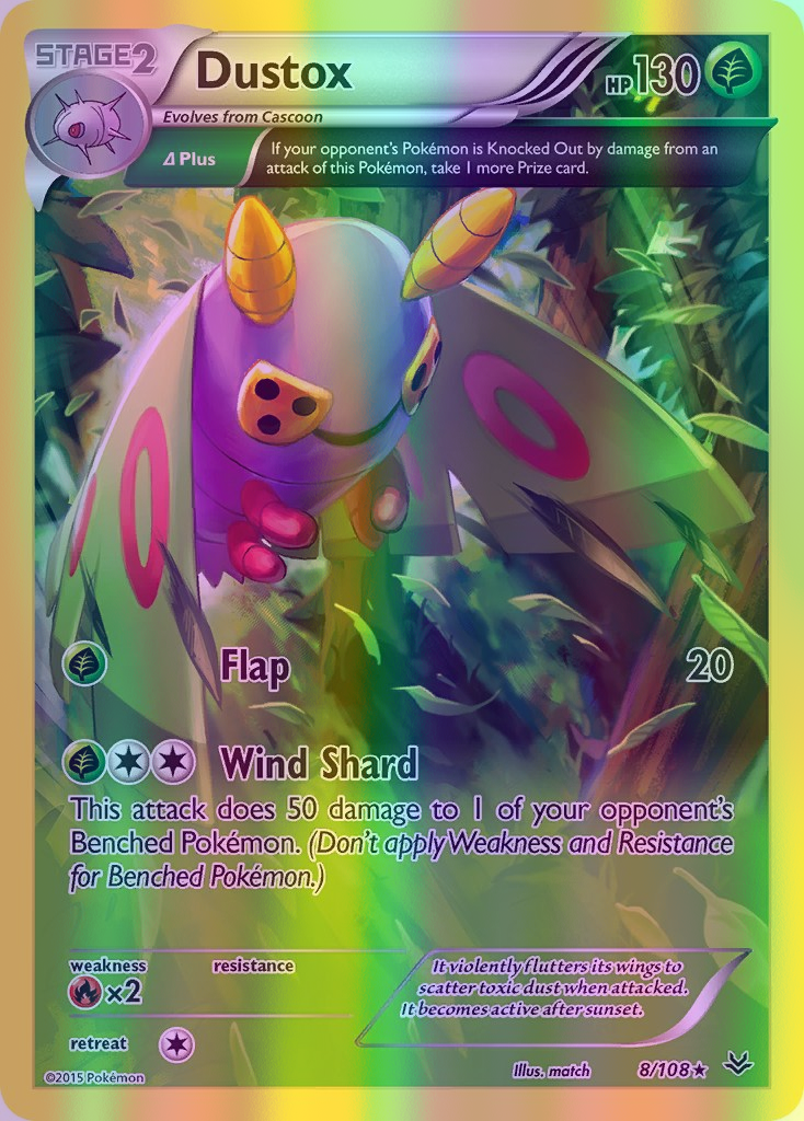 Dustox (Delta) - 008/108 (ROS) Rare - Near Mint Reverse Holofoil