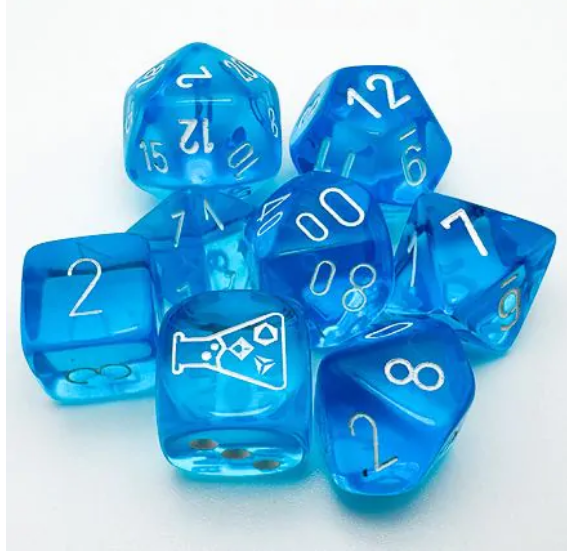 CHX30063: Translucent - Poly Set Tropical Blue w/white (7)