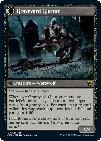 Graveyard Trespasser//Graveyard Glutton (MID-R-FOIL)