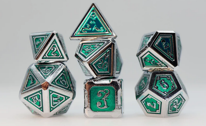 Alchemist Metals: Acid - Metal RPG Dice Set