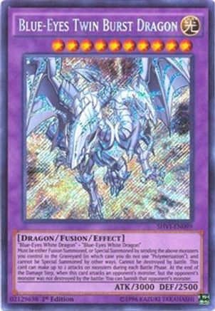 Blue-Eyes Twin Burst Dragon 1st Edition (SHVI-EN099) Light Play