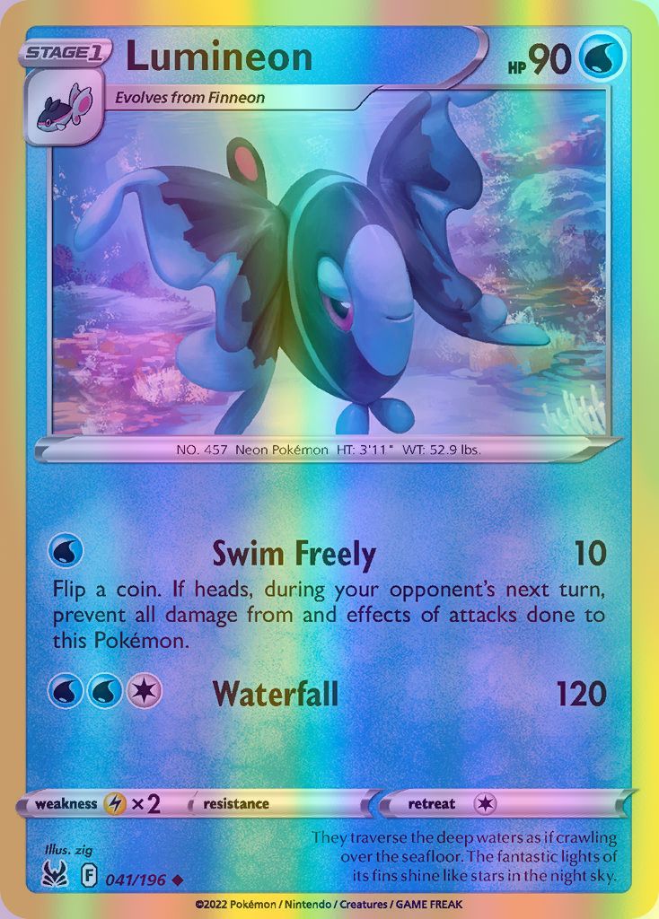 Lumineon - 041/196 (SWSH11) Uncommon - Near Mint Reverse Holofoil