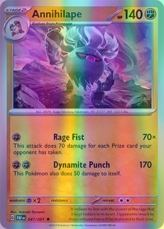 Annihilape - 047/091 (PAF) Rare - Near Mint Reverse Holofoil Annihilape - 047/091 (PAF) Rare - Near Mint Reverse Holofoil