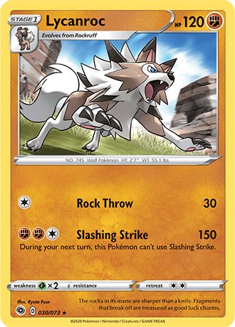 Lycanroc - 30/73 (CHP) Holo Rare - Near Mint Holofoil