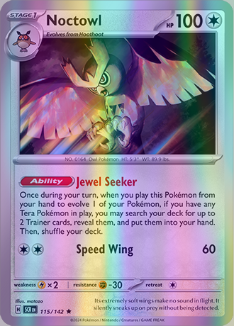 Noctowl - 115/142 (SCR) Rare - Near Mint Reverse Holo Noctowl - 115/142 (SCR) Rare - Near Mint Reverse Holo