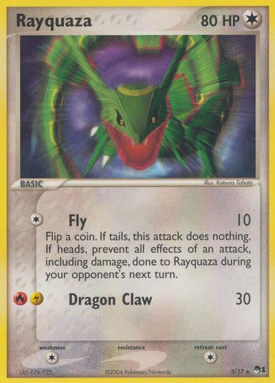 Rayquaza - 3/17 (POP) Rare - Damaged Holofoil