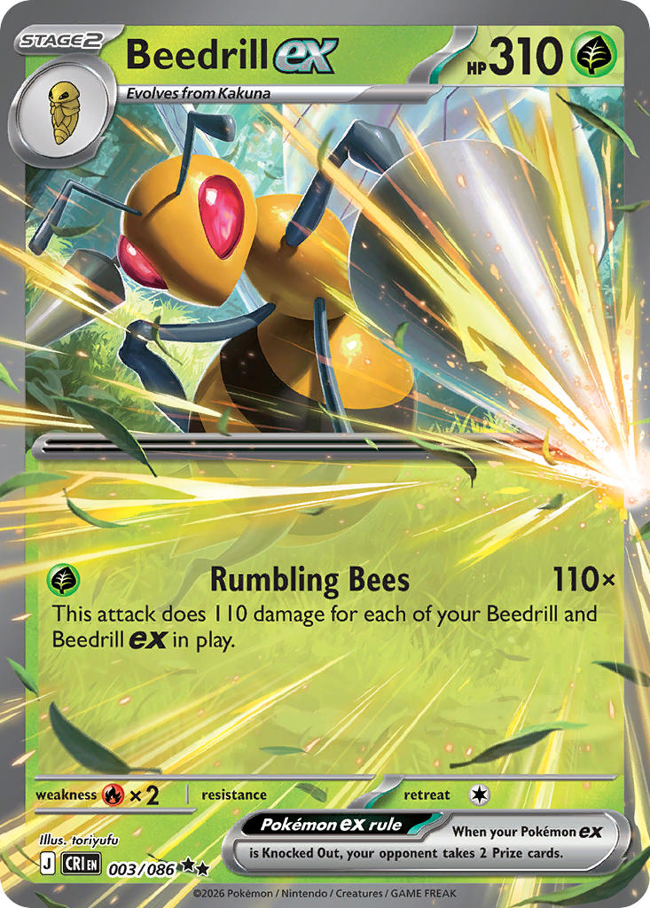 Beedrill ex - 003/086 (CRI) Double Rare