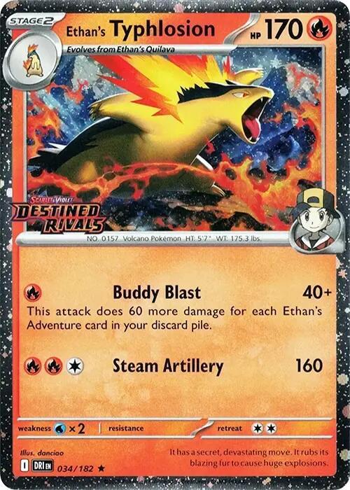 Ethan's Typhlosion (Prerelease) - 034/182 (DRI) Rare Reverse Holo Near Ethan's Typhlosion (Prerelease) - 034/182 (DRI) Rare Reverse Holo Near