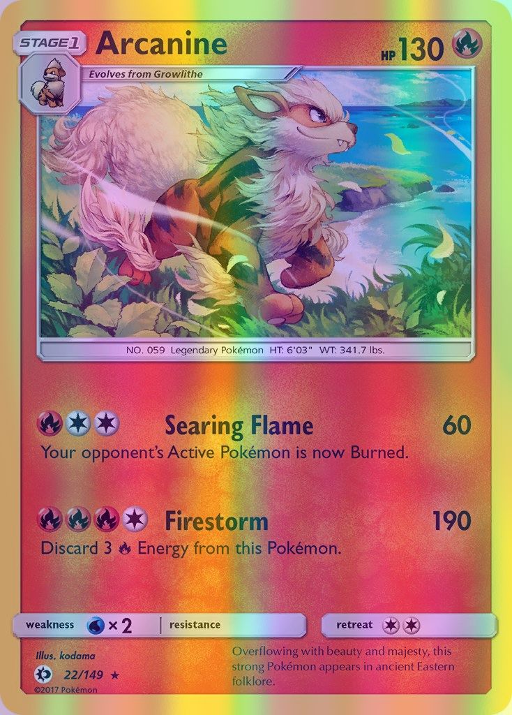 Arcanine - 022/149 (SM01) Holo Rare - Near Mint Reverse Holofoil