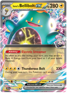 Iono's Bellibolt ex - 053/159 (JTG) Double Rare