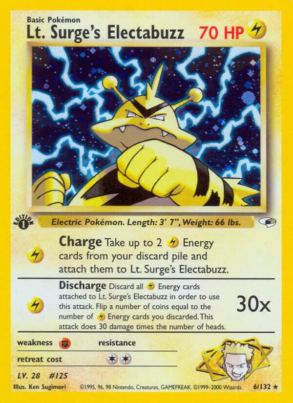 Lt. Surge's Electabuzz - 006/132 (G1) Holo Rare - Near Mint Unlimited Holofoil