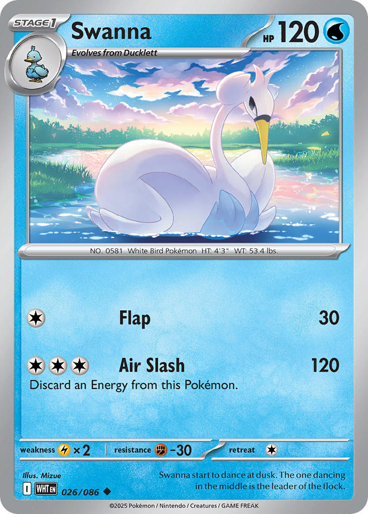 Swanna (Master Ball Pattern) - 026/086 (WHT) Uncommon