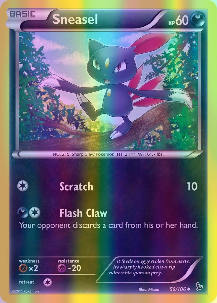 Sneasel - 050/106 (FLF) Uncommon - Near Mint Reverse Holofoil