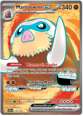 Mamoswine ex - 174/159 (JTG) Ultra Rare