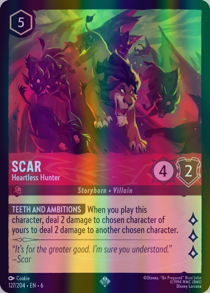 Scar - Heartless Hunter (Azurite Sea 127/204) Super Rare - Near Mint Cold Foil
