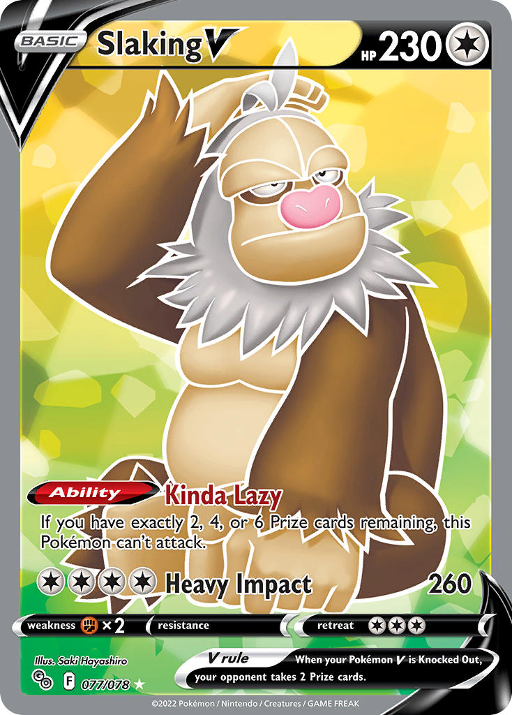 Slaking V (Full Art) - 077/078 (PGO) Ultra Rare - Near Mint Holofoil