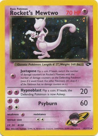 Rocket's Mewtwo - 14/132 (G2) Holo Rare - Moderate Play Unlimited Holofoil