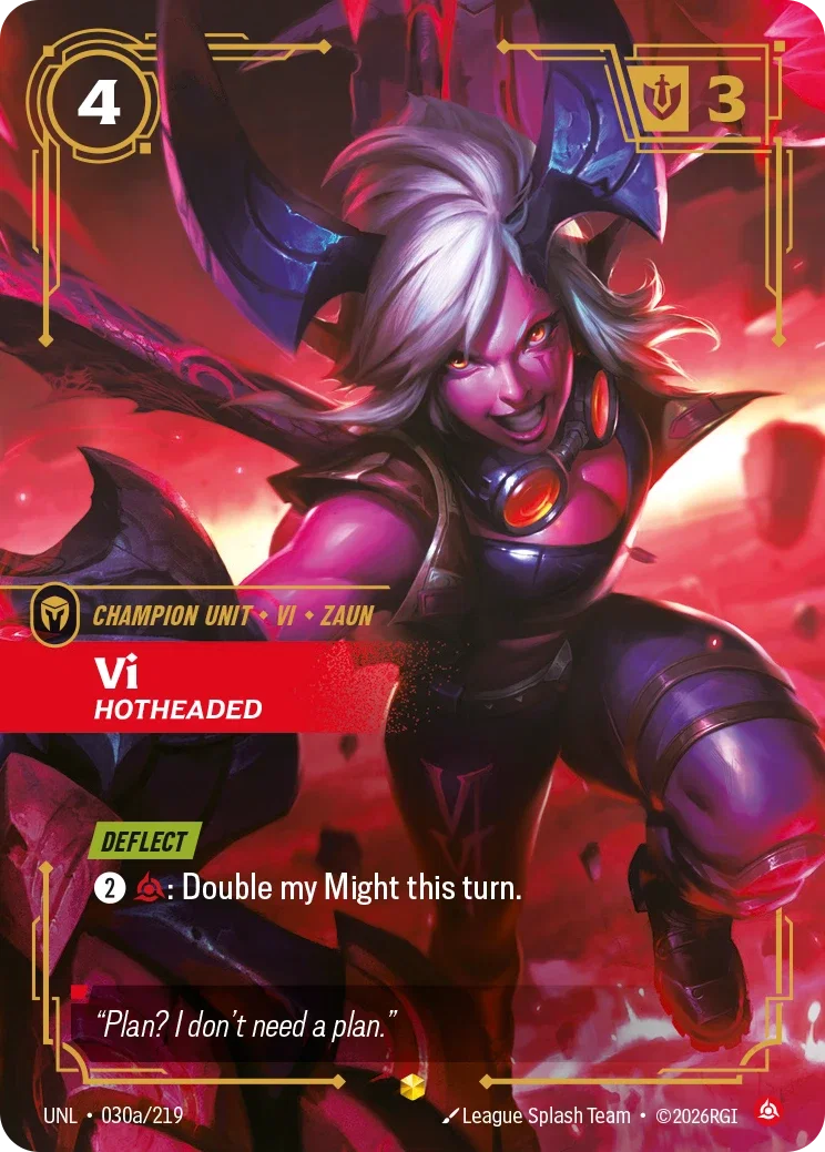 Vi - Hotheaded (Alternate Art) - 030a/219 (UNL) Showcase