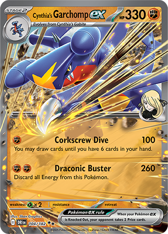 Cynthia's Garchomp ex - 104/182 (DRI) Double Rare