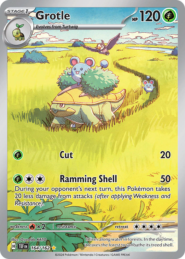 pokemon story cards Grotle - 164/162 (TEF) Illustration Rare