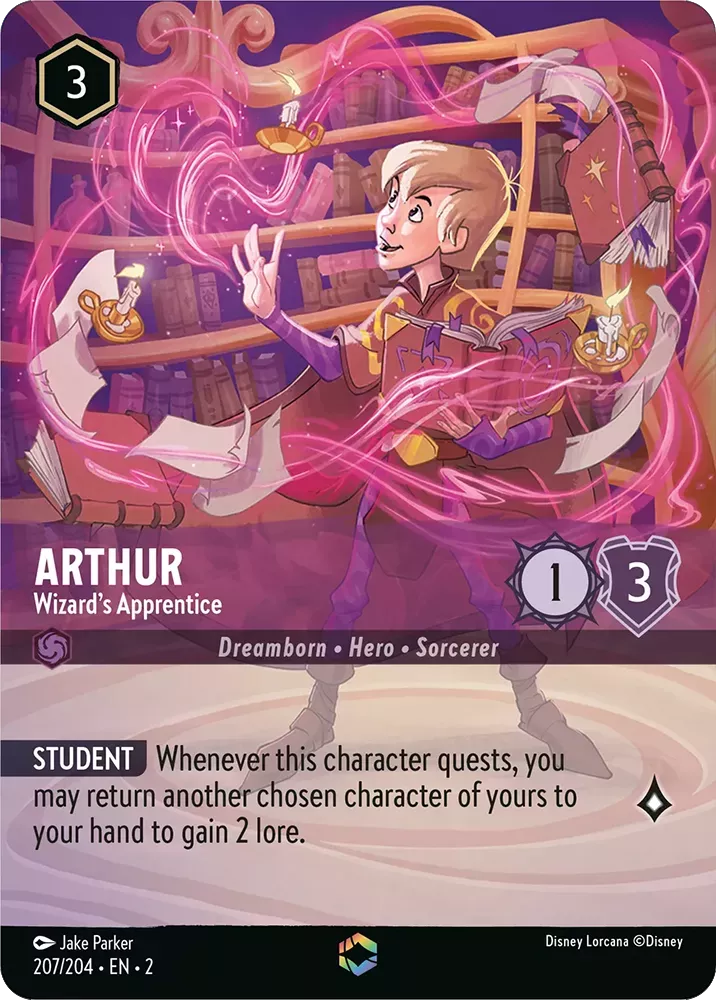 Arthur - Wizard's Apprentice (Alternate Art) (Rise of the Floodborn 207/204) Enchanted - Near Mint Holofoil