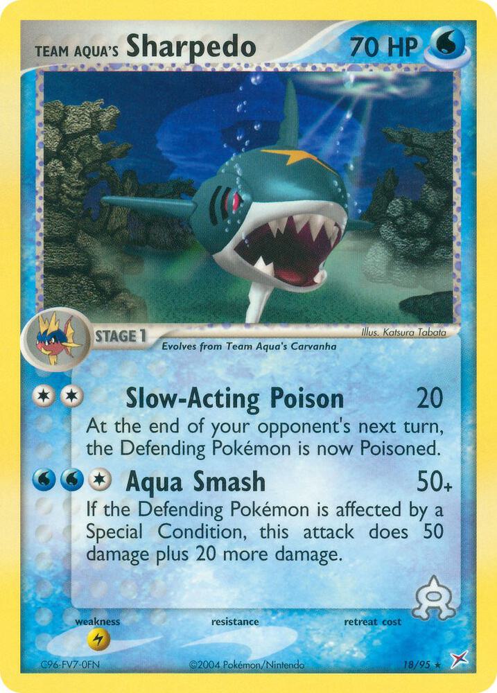 Team Aqua's Sharpedo - 18/95 (MA) Rare - Near Mint