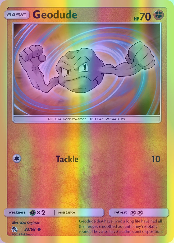 Geodude - 33/68 (HIF) Common - Near Mint Reverse Holofoil