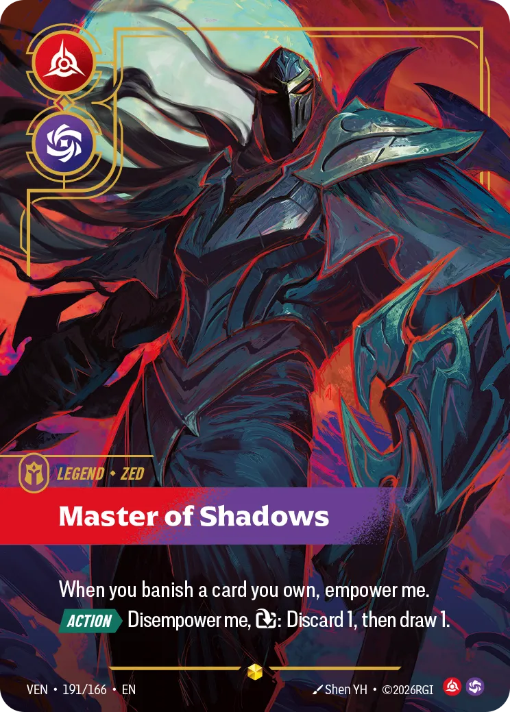 Zed - Master of Shadows (Overnumbered) - 191/166 (VEN) Rare
