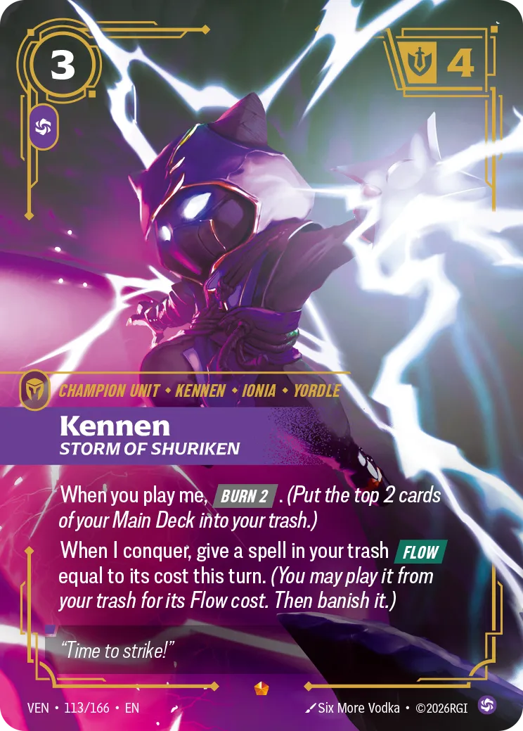 Kennen, Storm of Shuriken - 113/166 (VEN) Epic