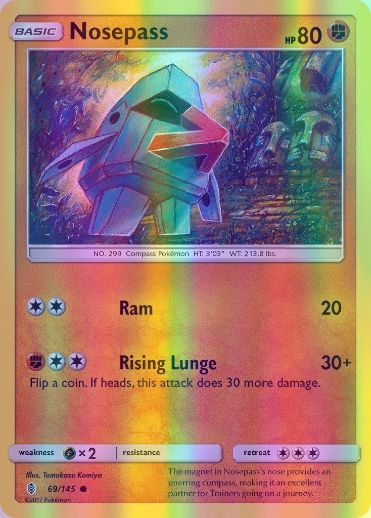 Nosepass - 069/145 (SM:GRI) Common - Near Mint Reverse Holofoil