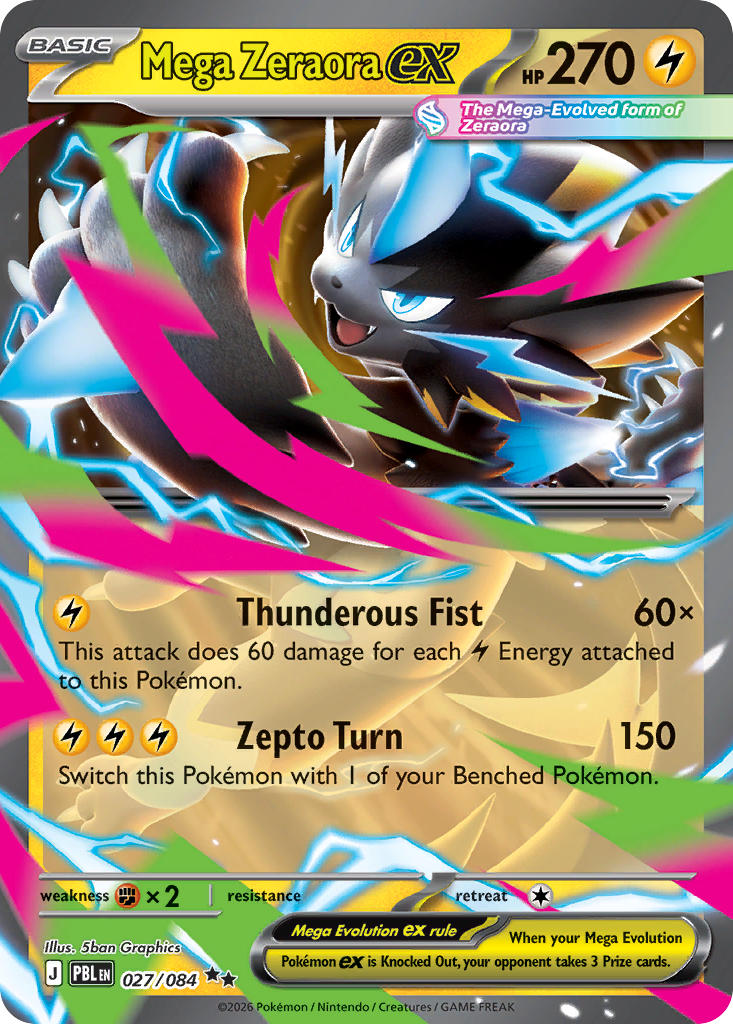 Mega Zeraora ex - 027/084 (PBL) Double Rare