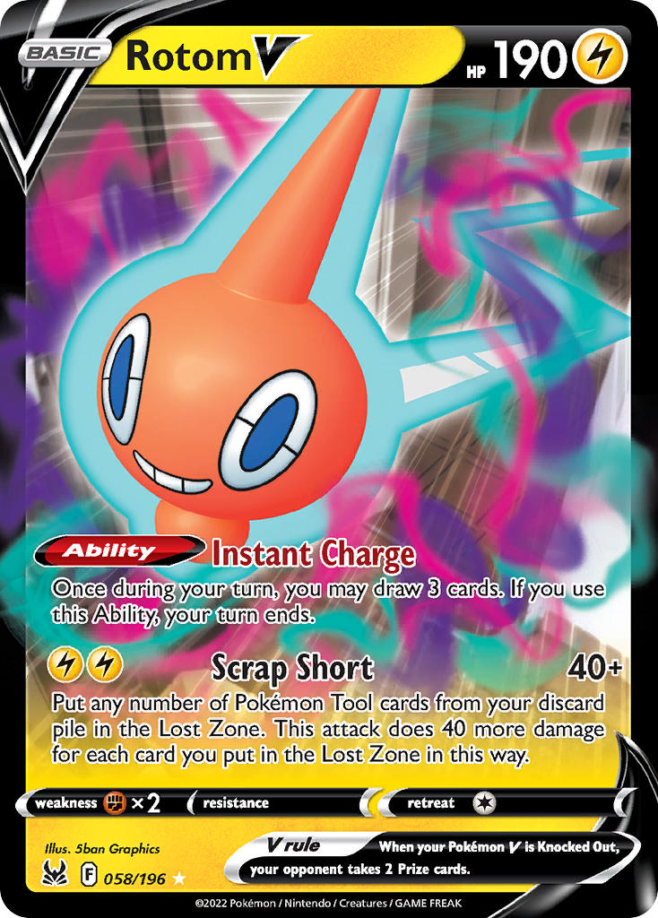 Rotom V - 058/196 (SWSH11) Ultra Rare - Near Mint Holofoil