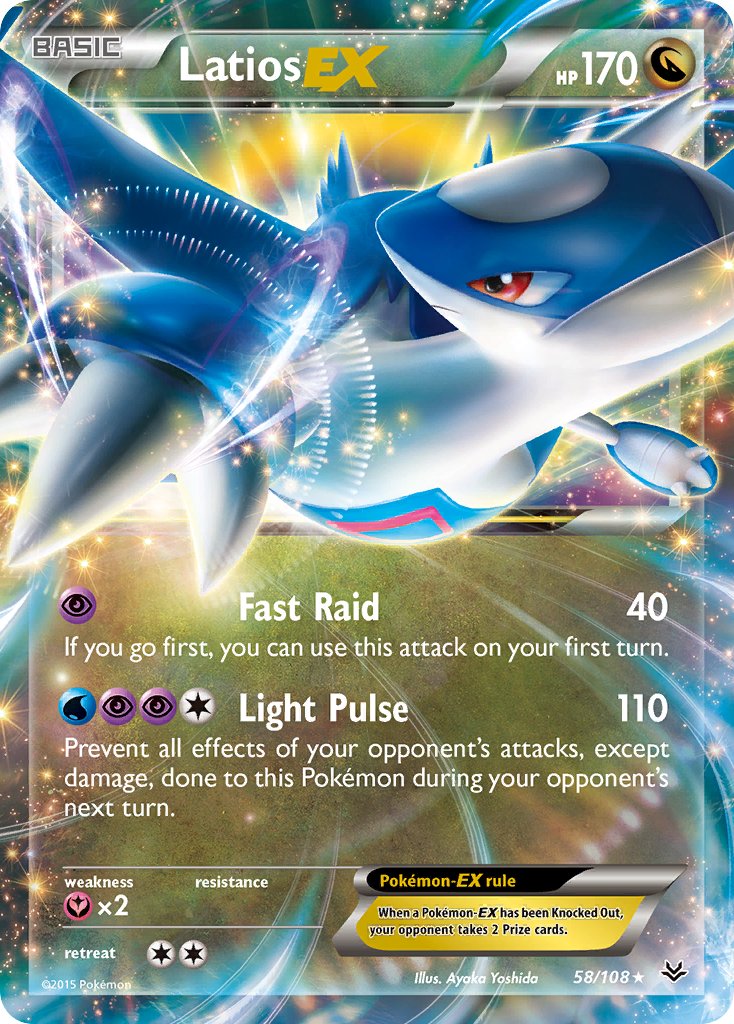 Latios EX - 058/108 (ROS) Ultra Rare - Near Mint Holofoil