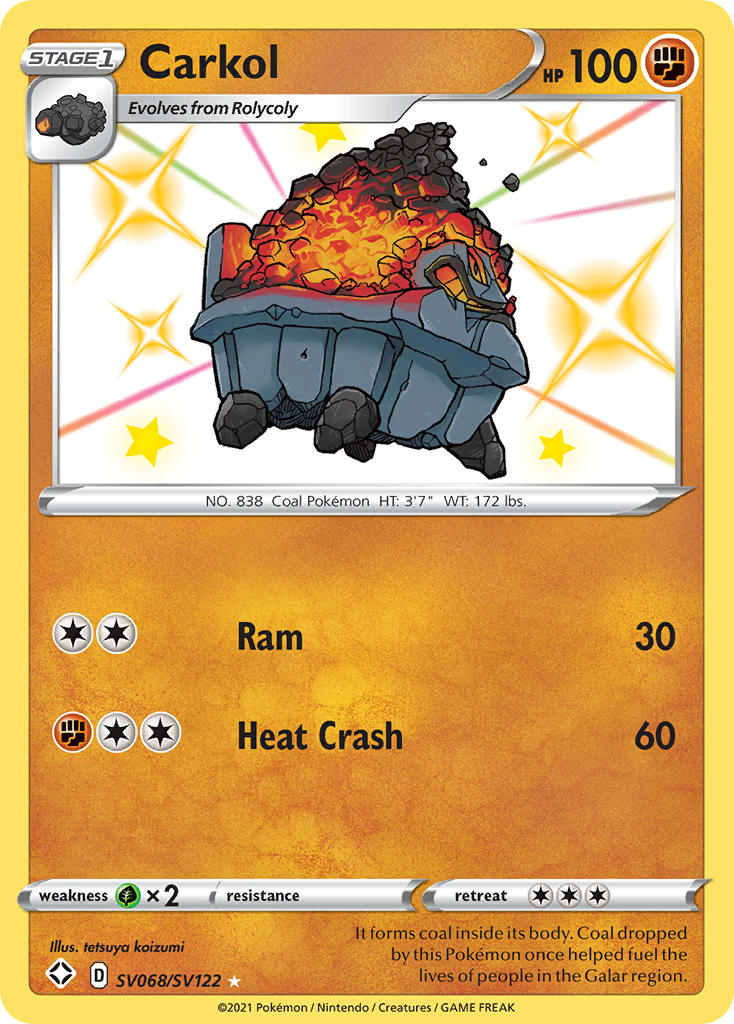 Carkol - SV068/SV122 (SHF:SV) Shiny Holo Rare - Near Mint Holofoil