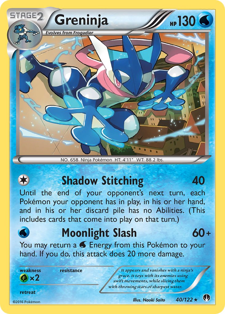 Greninja - 040/122 (BKP) Rare - Near Mint