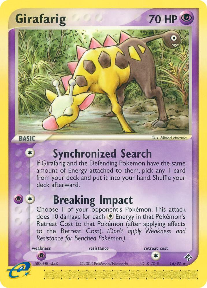 Girafarig - 16/97 (DR) Rare - Light Play Unlimited