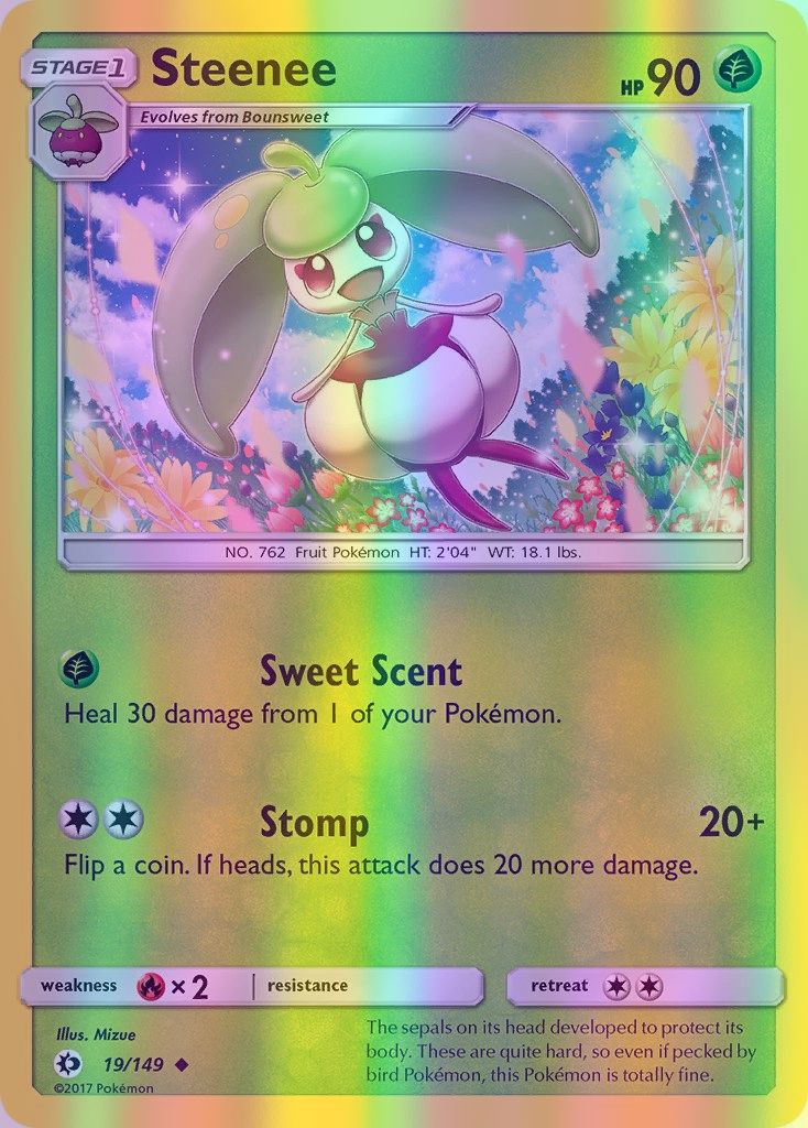 Steenee - 019/149 (SM01) Uncommon - Near Mint Reverse Holofoil