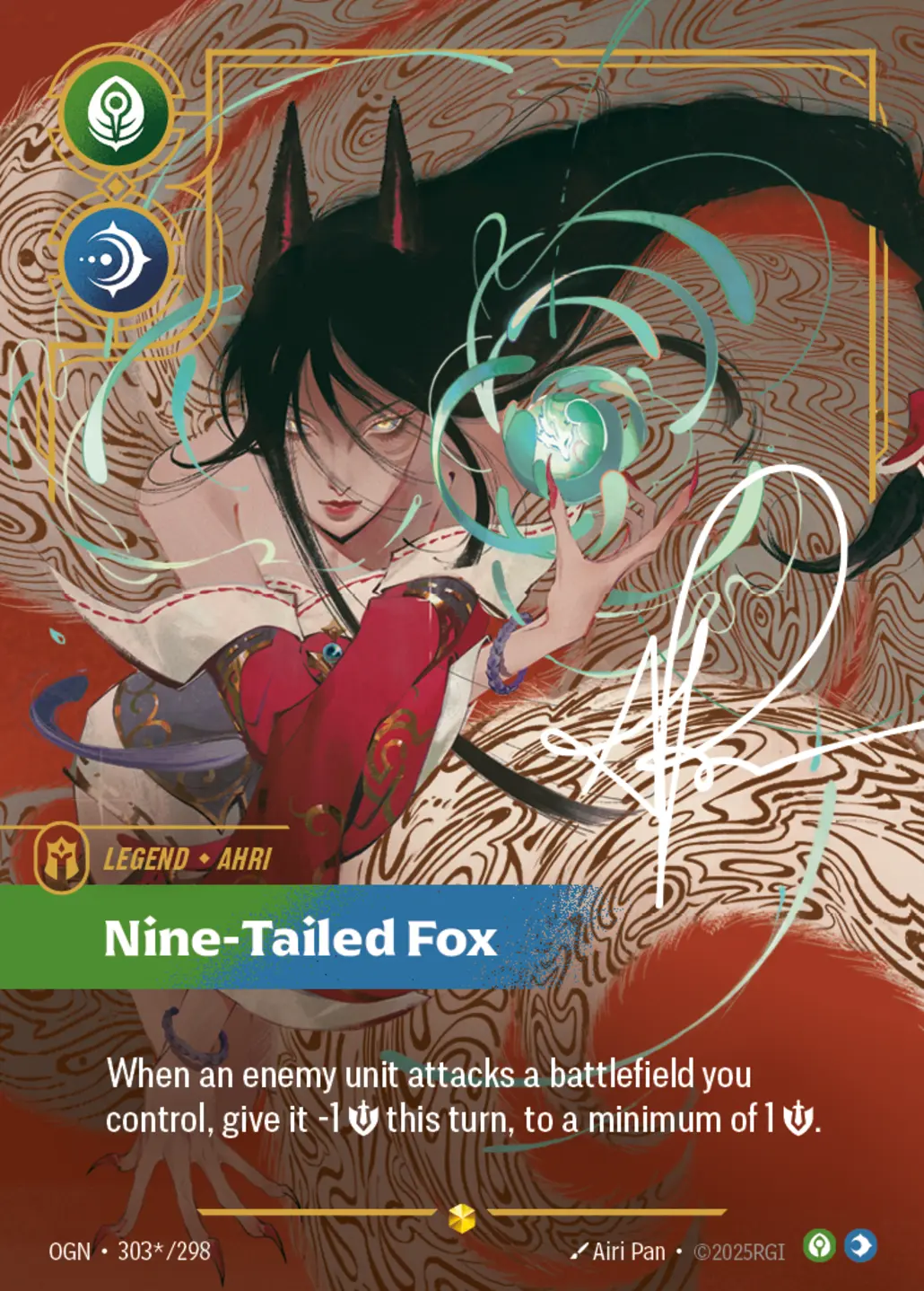 Ahri - Nine-Tailed Fox (Signature) - 303*/298 (OGN) Showcase