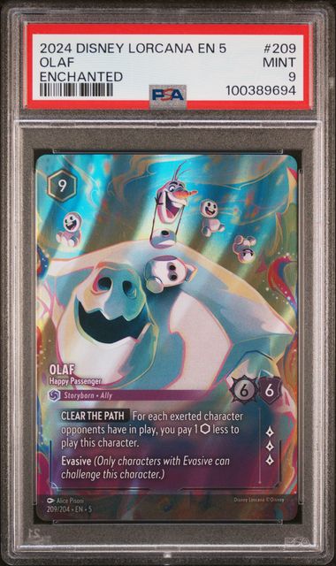 Olaf - Happy Passenger (Shimmering Skies 209/204) Enchanted - Near Mint Holofoil (Graded - PSA 9)