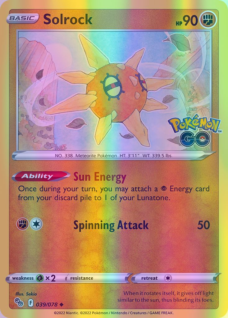Solrock - 039/078 (PGO) Uncommon - Near Mint Reverse Holofoil