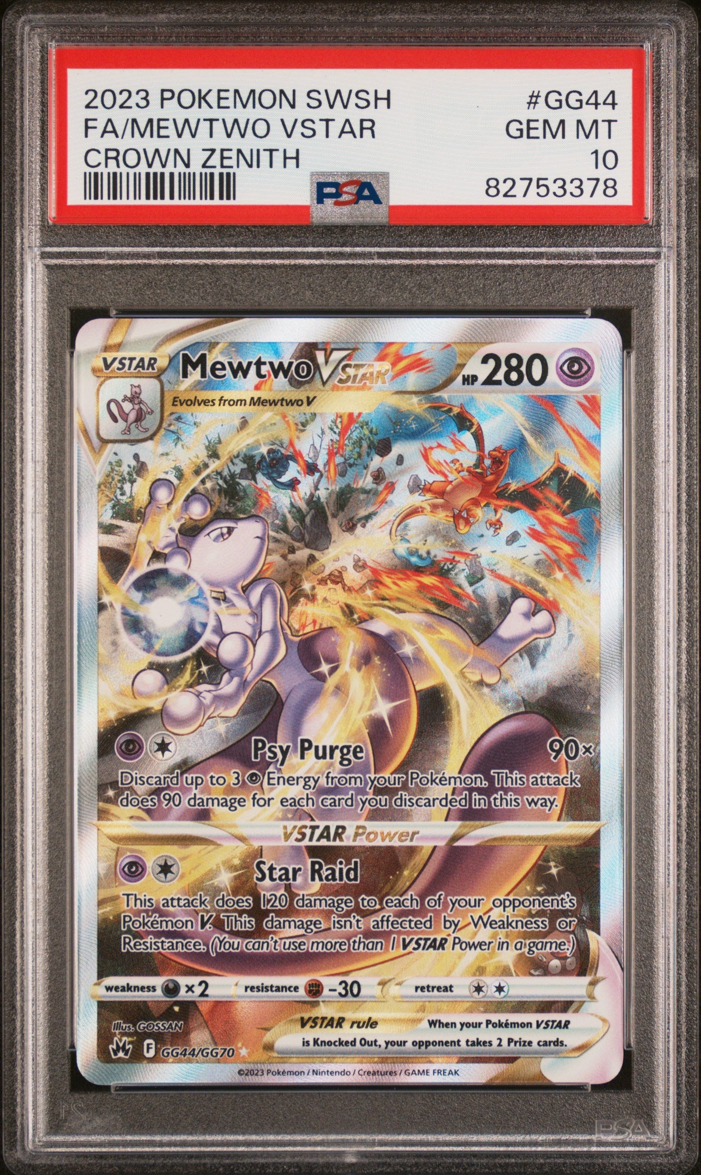 Mewtwo VSTAR - GG44/GG70 (CRZ:GG) Ultra Rare (Graded - PSA 10) Mewtwo VSTAR - GG44/GG70 (CRZ:GG) Ultra Rare (Graded - PSA 10)