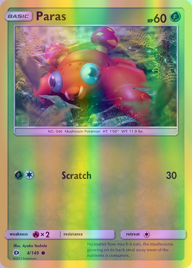 Paras - 004/149 (SM01) Common - Near Mint Reverse Holofoil