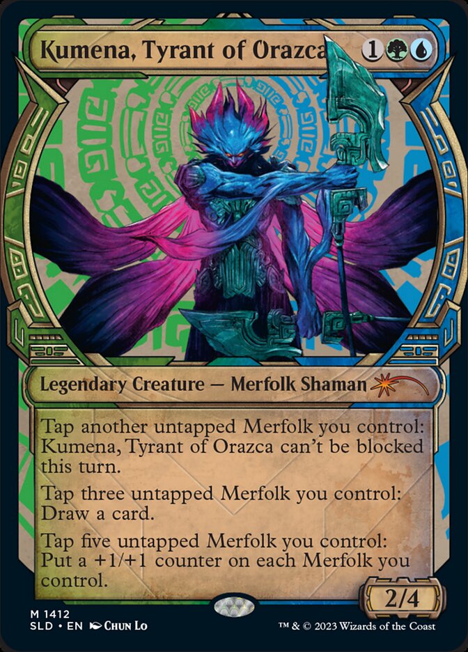 Kumena, Tyrant of Orazca - #1412 (SLD-M-FOIL) Light Play
