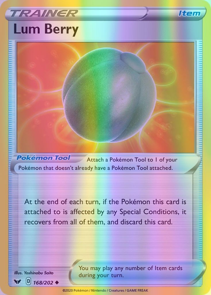 Lum Berry - 168/202 (SWSH01) Uncommon - Near Mint Reverse Holofoil