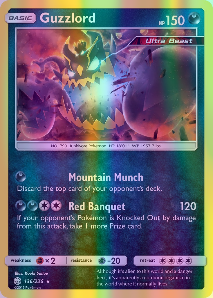 Guzzlord - 136/236 (CEC) Holo Rare - Near Mint Reverse Holofoil