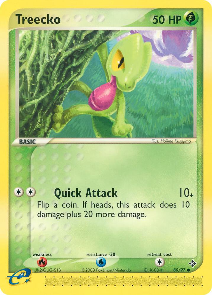 Treecko - 80/97 (DR) Common - Light Play Reverse Holofoil