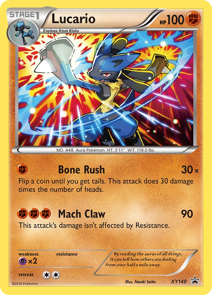 Lucario - XY140 (XY:PR) Promo - Near Mint Holofoil